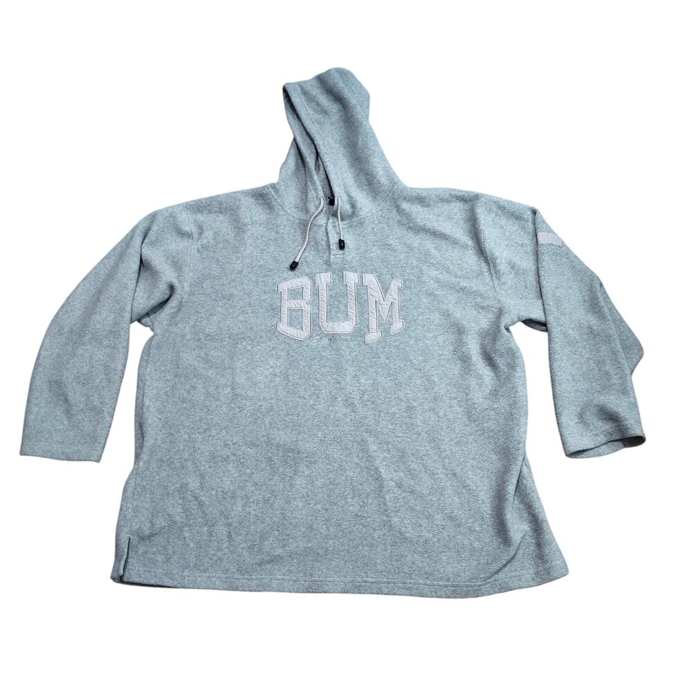 Vintage 2000s BUM Equipment Stitched Logo Streetwear Fashion Y2K Grey Fleece